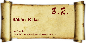 Bábás Rita névjegykártya