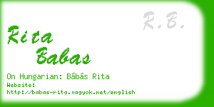 rita babas business card